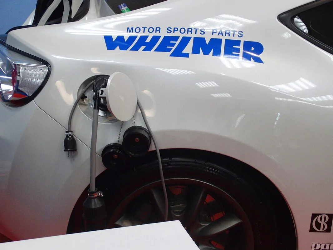 Charging port of a Toyota EV-86 prototype electric vehicle